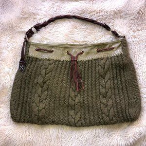 Runway Green Cable Knit Sweater Purse